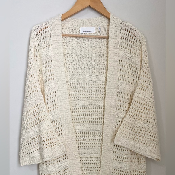 ANTHROPOLOGIE Boho Crochet Open Knit cardigan Sweater Layne Kimono Longline OS - Picture 6 of 10